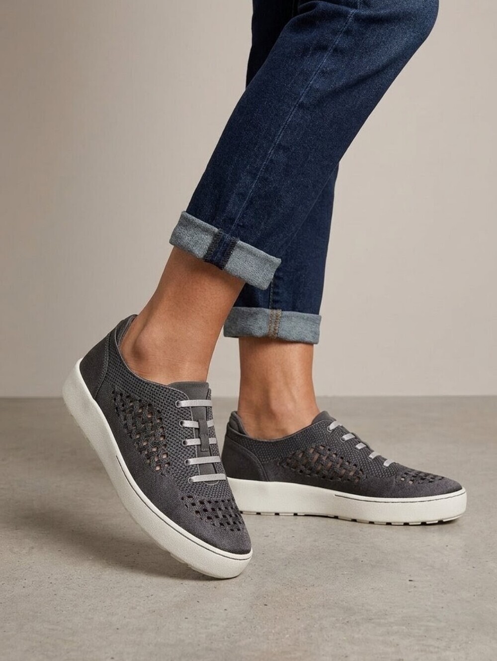 NWT Jambu Comfy Slip-On Shimmer Knit Sneakers Charcoal Grey 7.5M - APMA Approved